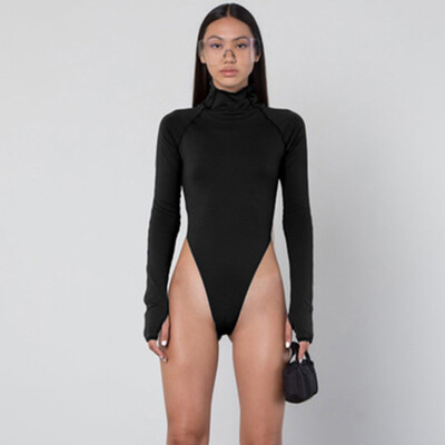 Y2k Body pentru femei Casual Slim Fit haine de corp Topuri cu mânecă lungă cu gât înalt neon bodycon salopete sexy pentru femei toamnă iarnă