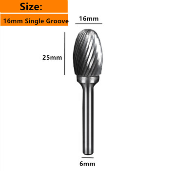 Jrealmer 1 ks E typ 6 mm stopka karbid volfrámu rotačné frézy fréza rotačný nástroj fréza rotačný Dremel