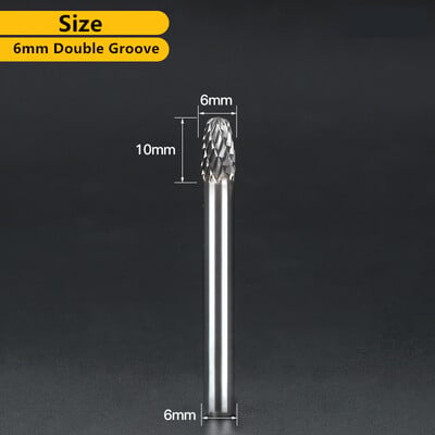 Jrealmer 1 ks E typ 6 mm stopka karbid volfrámu rotačné frézy fréza rotačný nástroj fréza rotačný Dremel