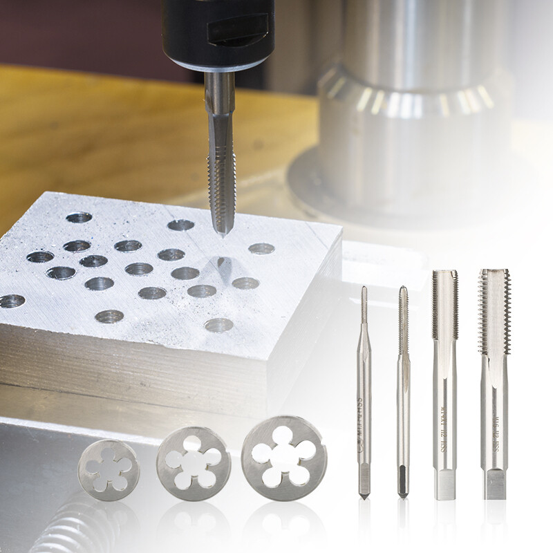 2 buc Set de matrițe pentru robinet cu șurub, metric, pentru mâna dreaptă, pentru mașină, filet, burghiu, mini-unelte cu filet M1.1 M2 M2.2 M2.5 M3.5