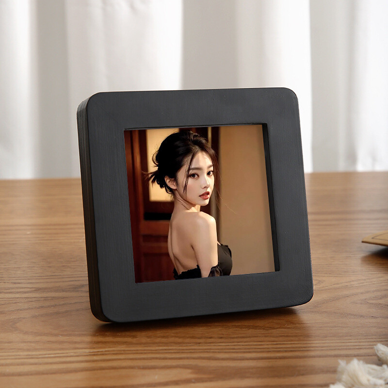 Mini noapaļots kvadrātveida foto rāmis Polaroid displeja rāmis dāvanu masīvkoka skatuves foto rāmis Augstākās klases foto rāmis