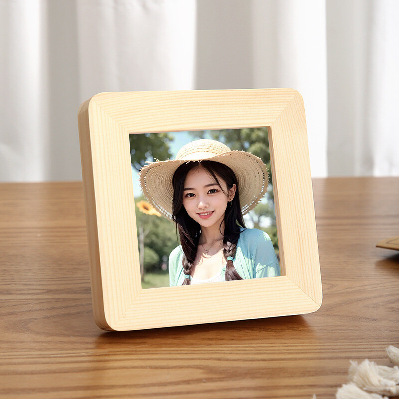 Mini noapaļots kvadrātveida foto rāmis Polaroid displeja rāmis dāvanu masīvkoka skatuves foto rāmis Augstākās klases foto rāmis
