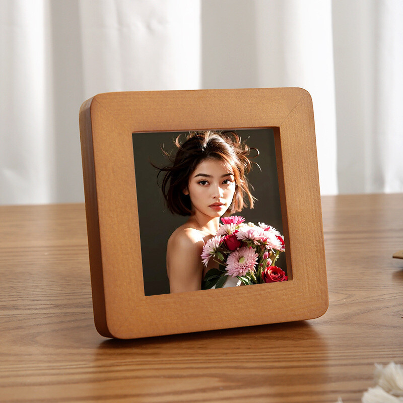 Mini noapaļots kvadrātveida foto rāmis Polaroid displeja rāmis dāvanu masīvkoka skatuves foto rāmis Augstākās klases foto rāmis