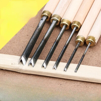 1db ÚJ 0,1-0,8cm V típusú látható háromszög véső famegmunkáló vésők Kézi fafaragó kések üres szerszámokhoz