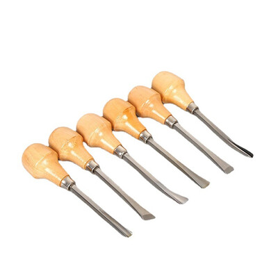 6Pcs 130mm Длето за дърворезба Ръчен нож Инструменти за дърворезба Професионален комплект длета за дървообработване Режещи инструменти