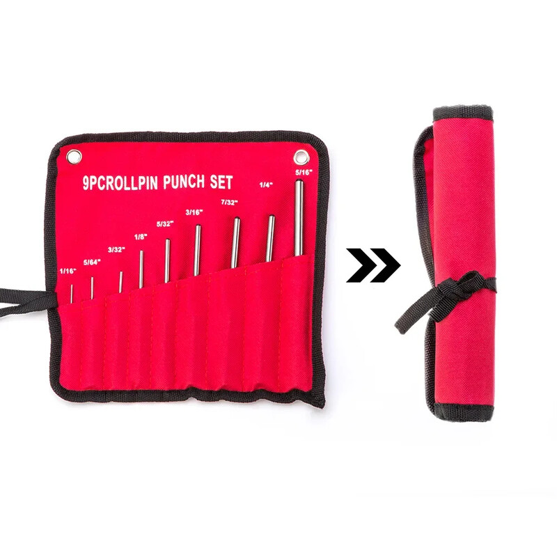 9 buc/set dălți de tăiat rola de știfturi pachet de știfturi cu cap rotund perforator unelte de mână profesionale pentru pornire cu capăt golat 1/16-5/16