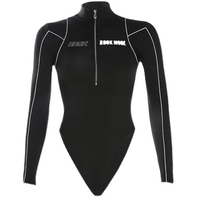 Rudeniniai žieminiai šliaužtinukai Moteriški kombinezonai Madingi Tvirtai užtrauktuku ilgomis rankovėmis Sexy Sheath Skinny Moterų šliaužtinukai Bodysuits