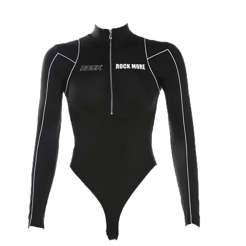 Rudeniniai žieminiai šliaužtinukai Moteriški kombinezonai Madingi Tvirtai užtrauktuku ilgomis rankovėmis Sexy Sheath Skinny Moterų šliaužtinukai Bodysuits