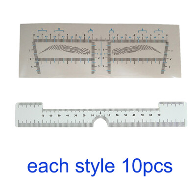 20 komada jednokratne naljepnice za ravnalo za obrve Microblading šablona za obrve Alati za mjerenje obrva Pribor za trajnu šminku PMU pribor