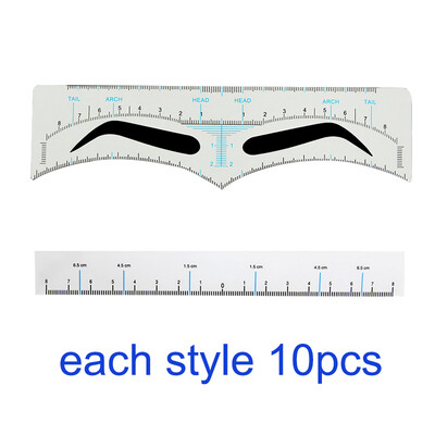 20 komada jednokratne naljepnice za ravnalo za obrve Microblading šablona za obrve Alati za mjerenje obrva Pribor za trajnu šminku PMU pribor
