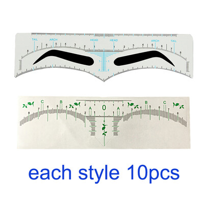 20 komada jednokratne naljepnice za ravnalo za obrve Microblading šablona za obrve Alati za mjerenje obrva Pribor za trajnu šminku PMU pribor