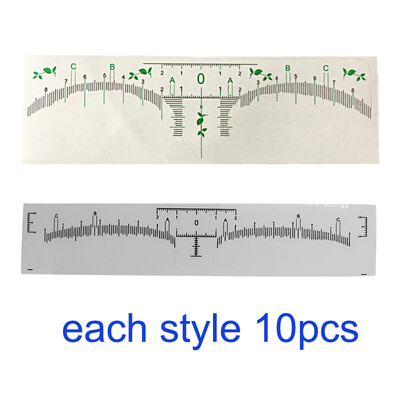 20 komada jednokratne naljepnice za ravnalo za obrve Microblading šablona za obrve Alati za mjerenje obrva Pribor za trajnu šminku PMU pribor