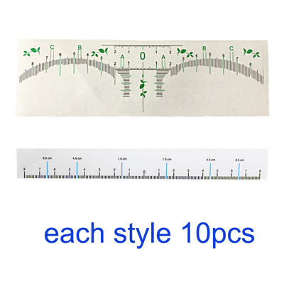 20 komada jednokratne naljepnice za ravnalo za obrve Microblading šablona za obrve Alati za mjerenje obrva Pribor za trajnu šminku PMU pribor