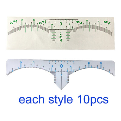 20 komada jednokratne naljepnice za ravnalo za obrve Microblading šablona za obrve Alati za mjerenje obrva Pribor za trajnu šminku PMU pribor