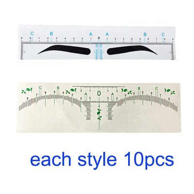 20 komada jednokratne naljepnice za ravnalo za obrve Microblading šablona za obrve Alati za mjerenje obrva Pribor za trajnu šminku PMU pribor