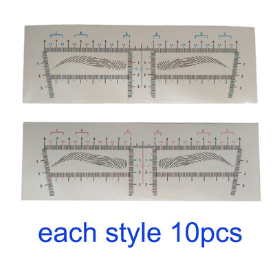20 komada jednokratne naljepnice za ravnalo za obrve Microblading šablona za obrve Alati za mjerenje obrva Pribor za trajnu šminku PMU pribor