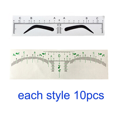 20 komada jednokratne naljepnice za ravnalo za obrve Microblading šablona za obrve Alati za mjerenje obrva Pribor za trajnu šminku PMU pribor