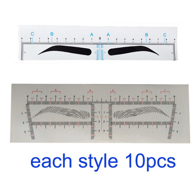 20 komada jednokratne naljepnice za ravnalo za obrve Microblading šablona za obrve Alati za mjerenje obrva Pribor za trajnu šminku PMU pribor