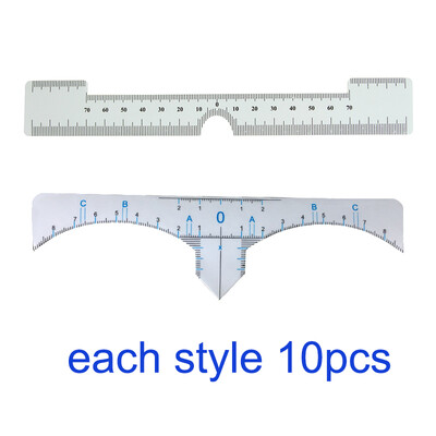 20 komada jednokratne naljepnice za ravnalo za obrve Microblading šablona za obrve Alati za mjerenje obrva Pribor za trajnu šminku PMU pribor