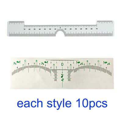 20 komada jednokratne naljepnice za ravnalo za obrve Microblading šablona za obrve Alati za mjerenje obrva Pribor za trajnu šminku PMU pribor