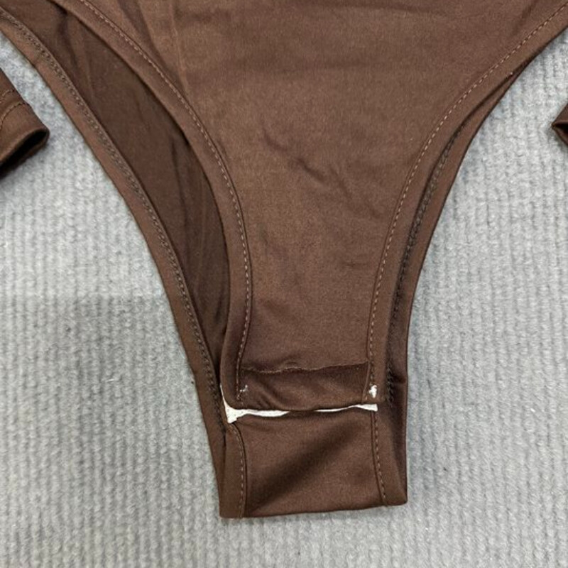Smeđi bodi s otvorenim ramenima Ženski gornji dio s izdubljenim dugim rukavima Seksi bodi Femme Basic Casual Rompers Kombinezon Bodi