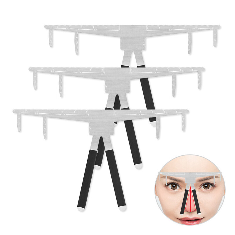 Metāla uzacu tetovējuma trafareta lineāls Microblading līdzsvara pozicionēšanas tetovējums mēra veidne Acu uzacu permanentā grima rīki