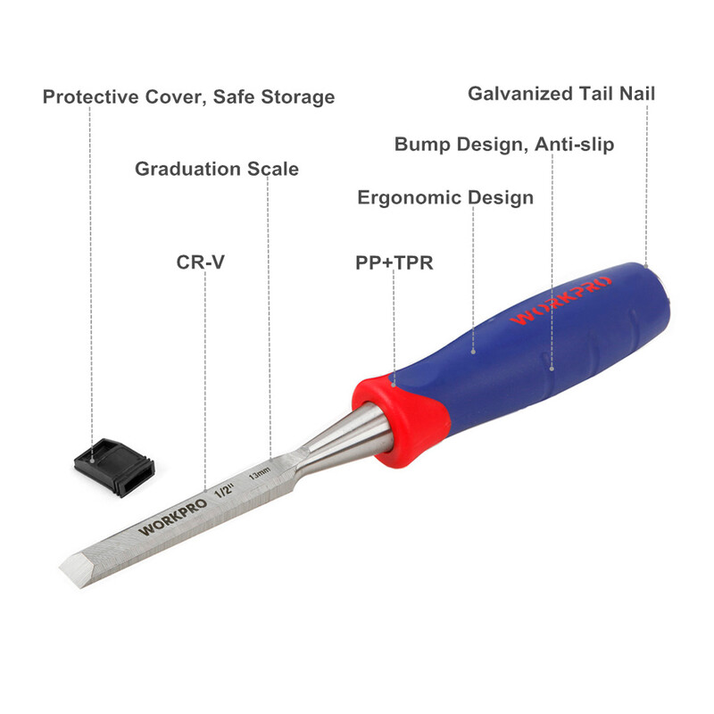 WORKPRO 3-daļīgs koka kaltu komplekts kokapstrādei, roku koka griešanas instrumenti skaidu detaļu kaltu komplekts, nažu rīks