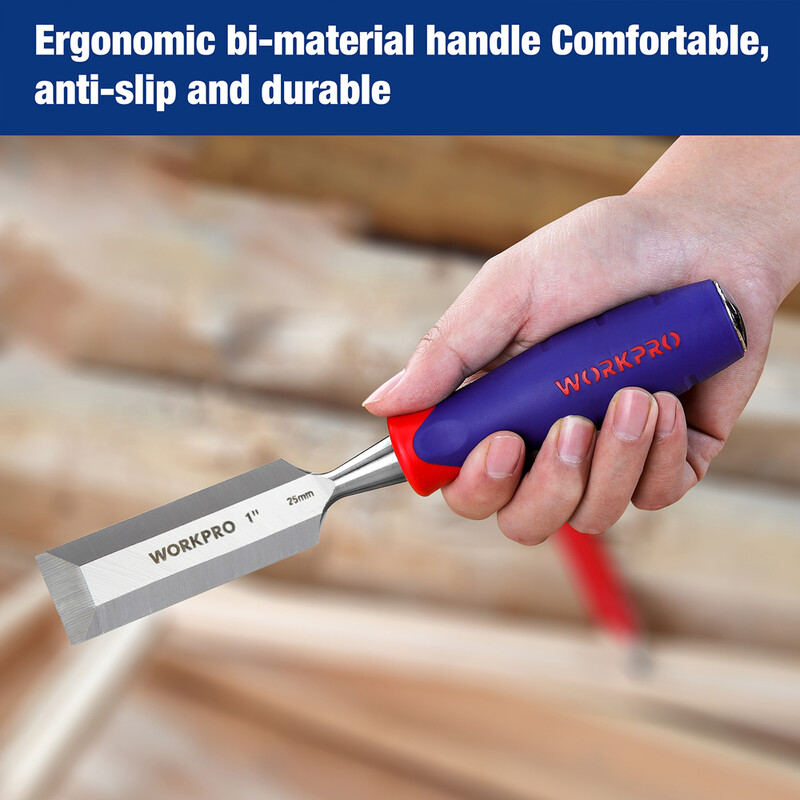 WORKPRO 3-daļīgs koka kaltu komplekts kokapstrādei, roku koka griešanas instrumenti skaidu detaļu kaltu komplekts, nažu rīks