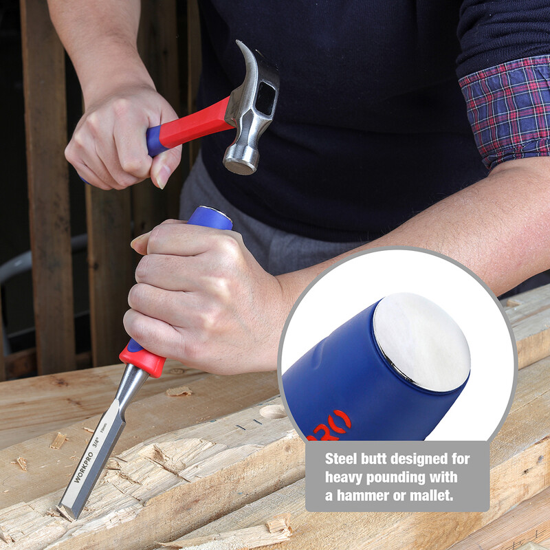 WORKPRO 3-daļīgs koka kaltu komplekts kokapstrādei, roku koka griešanas instrumenti skaidu detaļu kaltu komplekts, nažu rīks