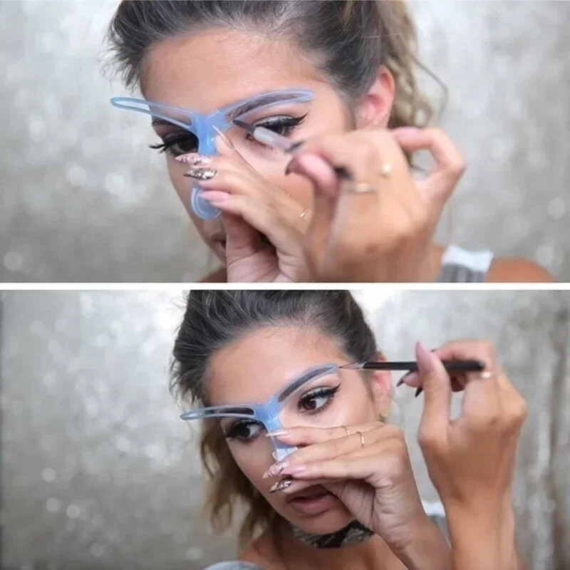 8 vienā atkārtoti lietojams uzacu trafarets Skaistumkopšanas grims Uzacu zīmoga veidne Uzacu formas komplekts Acu uzacu kosmētikas rīki Uzacu veidotājs grims