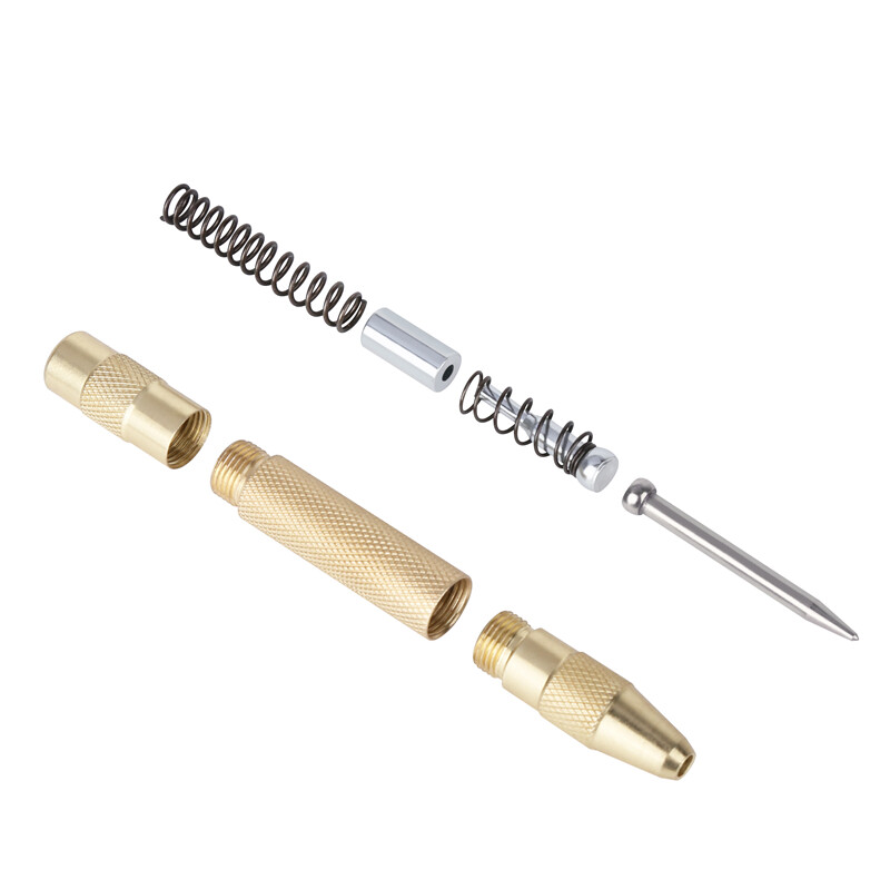 Versery automatinis centrinis perforatorius ir bendras automatinis centrinis perforatorius, reguliuojamas spyruoklinis medžio metalo preso įlenkimo žymeklis