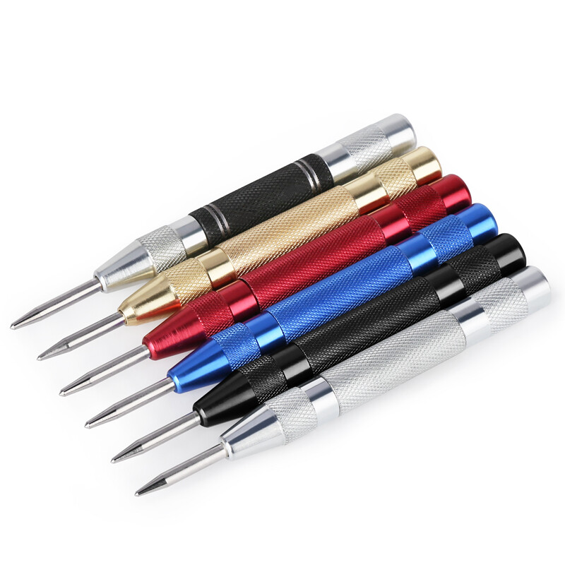 Versery automatinis centrinis perforatorius ir bendras automatinis centrinis perforatorius, reguliuojamas spyruoklinis medžio metalo preso įlenkimo žymeklis