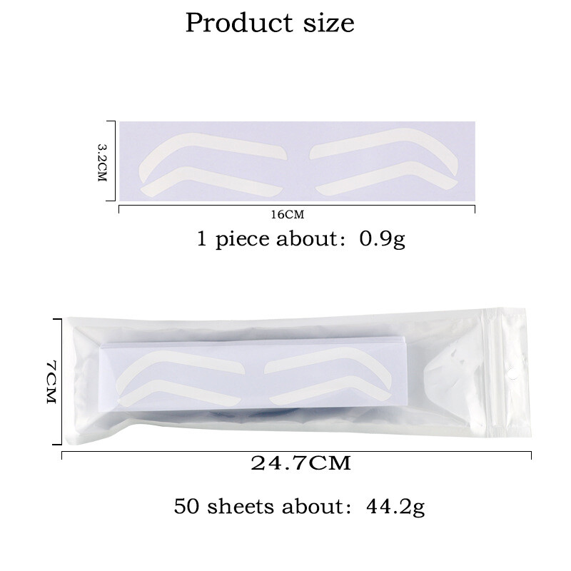 50 vnt vienkartinis antakių dizaino trafaretas antakių atspalvis Airbrush pagalbinis lipdukas antakių formavimui su vieno antakių tipo parinktimi