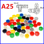 50PCS A25 Plastična kapica s tipkama Veličina kapice s tipkama za B3F-4055 12*12*7,3 mm Svjetlosni taktilni prekidač Kapica s tipkama u boji