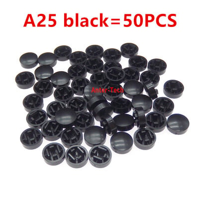 50PCS A25 Plastična kapica s tipkama Veličina kapice s tipkama za B3F-4055 12*12*7,3 mm Svjetlosni taktilni prekidač Kapica s tipkama u boji