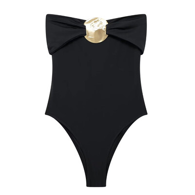 Body pentru femei TRAF, negru, cu umăr, lenjerie sexy, fără spate, maro, body, fără mâneci