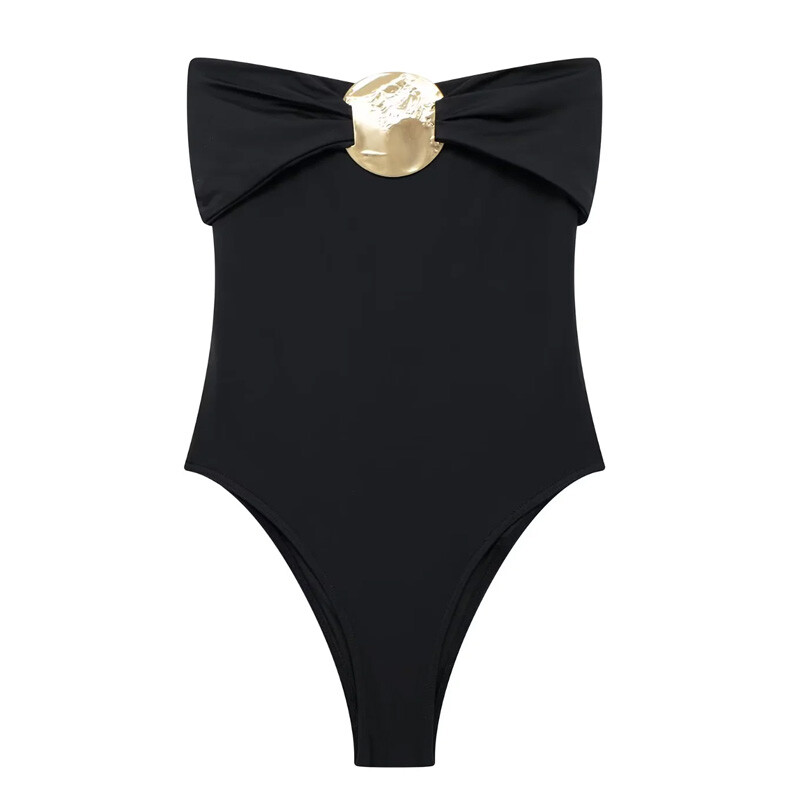 Body pentru femei TRAF, negru, cu umăr, lenjerie sexy, fără spate, maro, body, fără mâneci