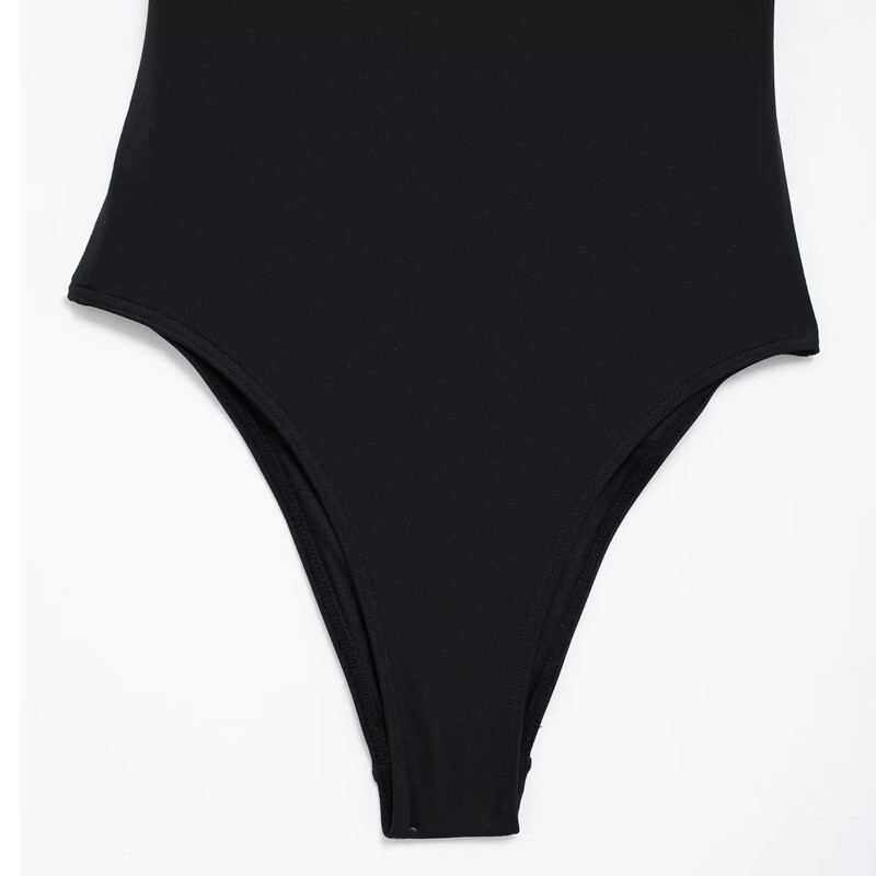 Body pentru femei TRAF, negru, cu umăr, lenjerie sexy, fără spate, maro, body, fără mâneci