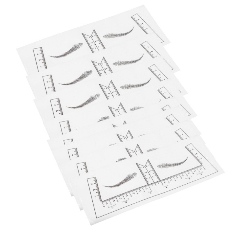 30 бр. Шаблон за вежди Линийка за микроблейдинг Шаблон за вежди за еднократна употреба Комплект за форма на стикери