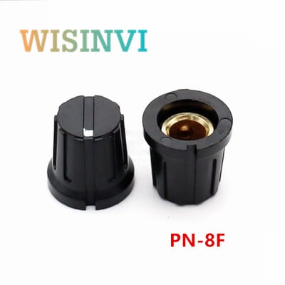 2 Vnt. PN serijos rankenėlės dangtelis Juodas plastikinis varinis šerdis Knob Cap instrumento reguliavimo rankenėlės dangtelisApvali skylė 6,35 mm