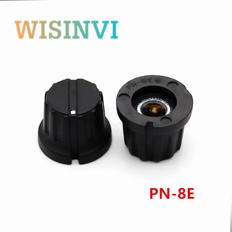 2 Vnt. PN serijos rankenėlės dangtelis Juodas plastikinis varinis šerdis Knob Cap instrumento reguliavimo rankenėlės dangtelisApvali skylė 6,35 mm