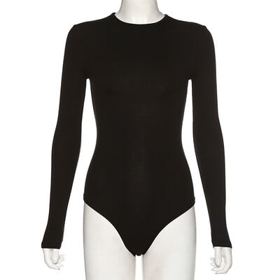 Dámske body s dlhým rukávom, bielym výstrihom a dlhým rukávom, sivé, sivé, s pouličným oblečením, body pre ženy, veľkosť catsuit.