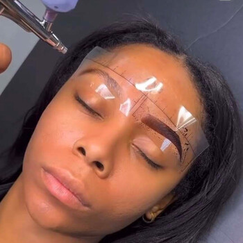 25 τμχ Αυτοκόλλητο φρυδιών Airbrush Microblading Στένσιλ φρυδιών Αυτοκόλλητο χάρακα φρυδιών Σχηματισμός Εργαλεία μέτρησης Αξεσουάρ PMU Προμήθειες