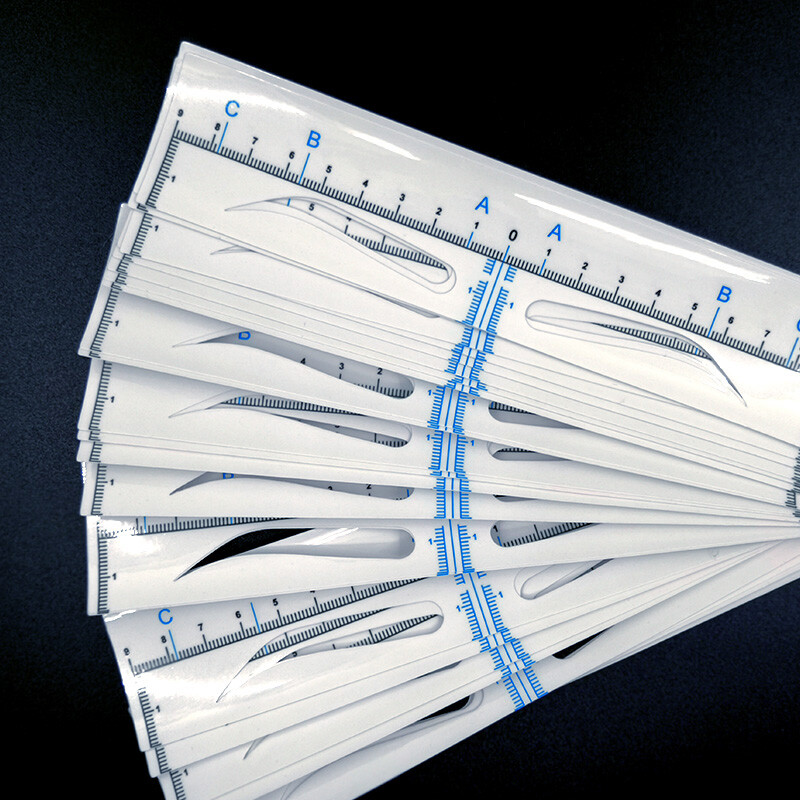 25vnt Airbrush Antakių lipdukas Microblading Antakių trafaretas Antakių liniuotė Lipduko formavimo matavimo įrankiai PMU Priedai Priedai