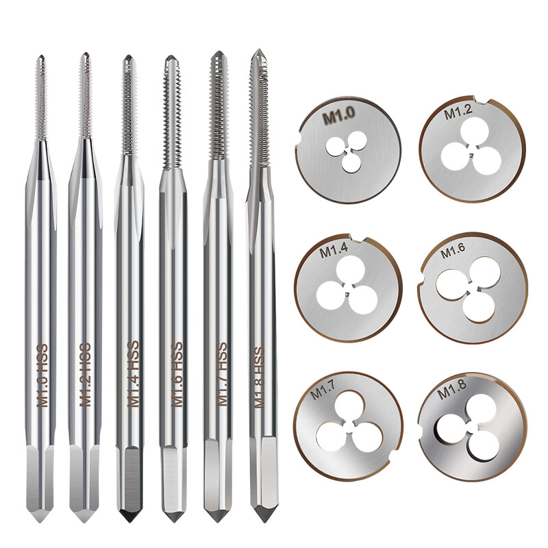 M1-M2 menetfúró szerszám mini metrikus csavarmenet menetfúró HSS acél mikrogép menetfúró kézi menetfúró szerszámok