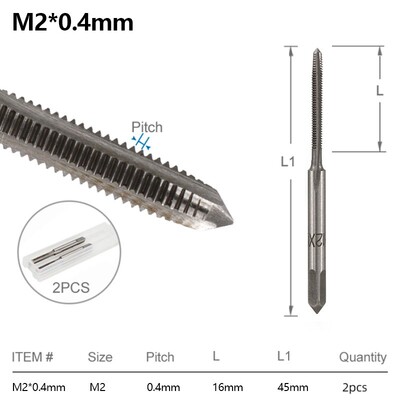 Sada závitníkov XCAN, pravostranný, rovný, drážkovaný, M3, M4, M5, M6, M7, M8, M10, M12, M14, M16, metrický, 2 ks, závitorezný nástroj, skrutkový závitník, vrták