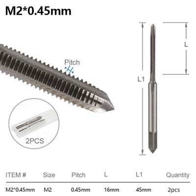 Sada závitníkov XCAN, pravostranný, rovný, drážkovaný, M3, M4, M5, M6, M7, M8, M10, M12, M14, M16, metrický, 2 ks, závitorezný nástroj, skrutkový závitník, vrták