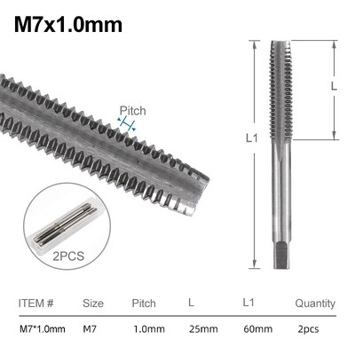 Sada závitníkov XCAN, pravostranný, rovný, drážkovaný, M3, M4, M5, M6, M7, M8, M10, M12, M14, M16, metrický, 2 ks, závitorezný nástroj, skrutkový závitník, vrták