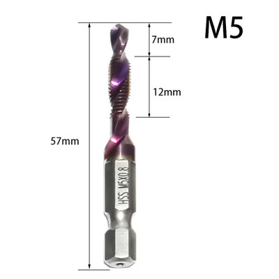1PC HSS urbjmašīnas komplekts Sešstūra kāta caurumu vītņgriešana Noslīdēšana vītnes uzgaļa Skrūvmašīna Saliktais krāns M5 M6 M8 M10 Rokas instrumenti