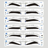12 vnt. Daugkartinio naudojimo antakių formuotojas „pasidaryk pats“ minkšta liniuotė antakių apibrėžimo priemonė Antakių antspaudo kortelė Minkšta liniuote trafaretinė makiažo priemonė vyrams